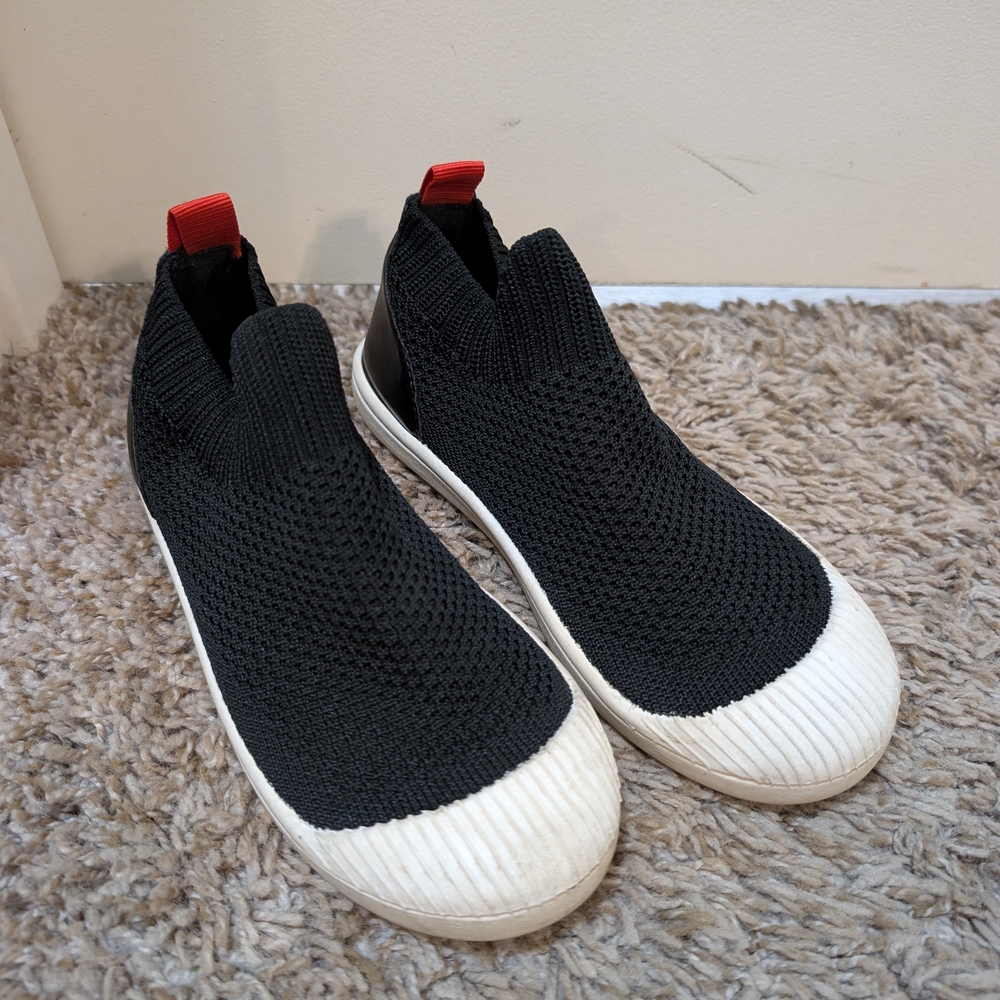 Kids Black and White Slip-On Shoes